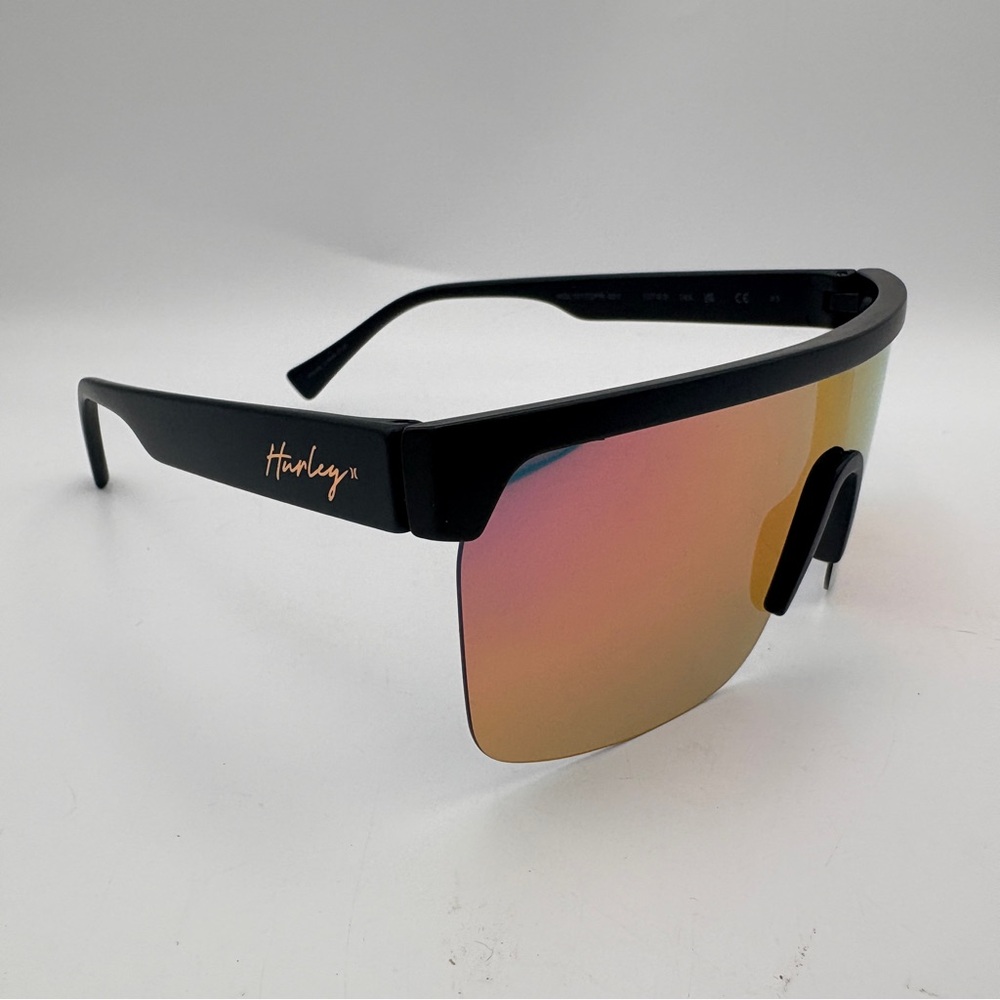 Hurley Sport Shield Polarized Sunglasses with Pink Mirrored Lens - Picture 5 of 7